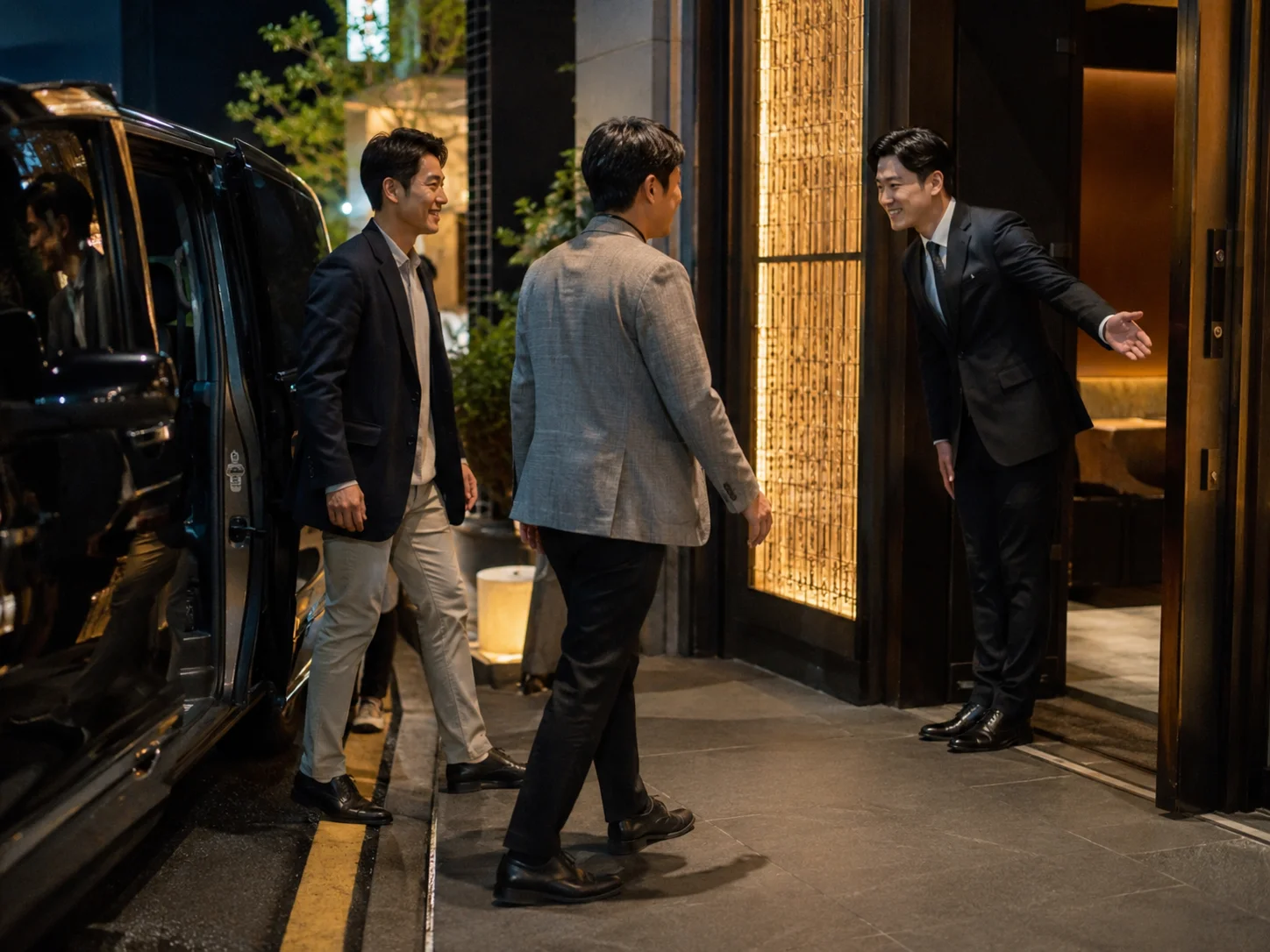 강남미션 매장 입구와 방문 안내